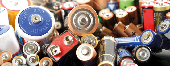 large collection of used batteries